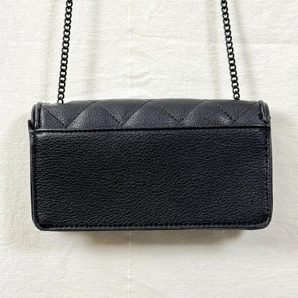 DKNY Mini Quilted Crossbody Bag Black Rectangular Rivi Chain Clutch Purse - Picture 5 of 11